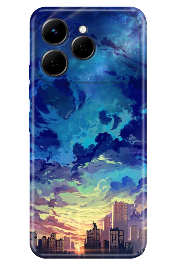 Case for Spark 40 4g (Km5N) Color Silicone Printed Tpu Cloud City