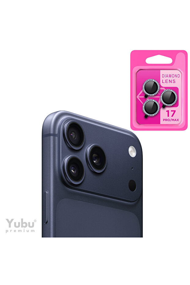 واقي عدسة الكاميرا من حجر الألماس المتوافق مع هاتف iPhone 17 Pro Max / 17 Pro