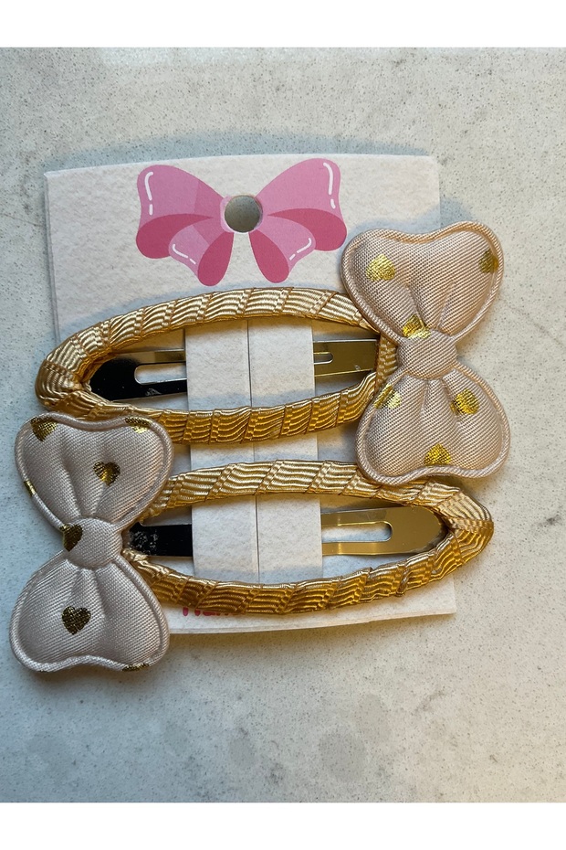 Set of 2 Metal Buckles with Gold Detailed Bow