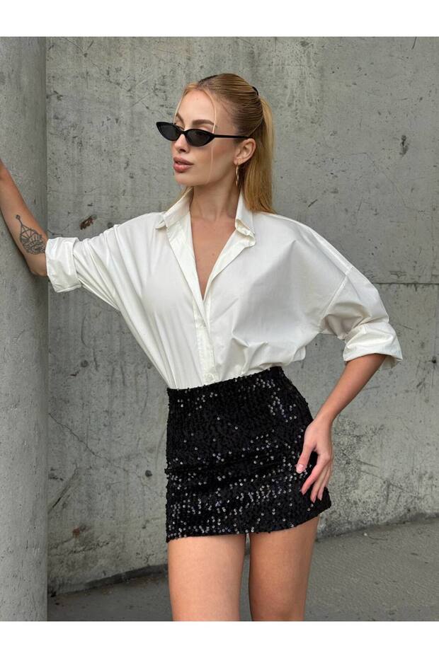 payetli şort etek - 8