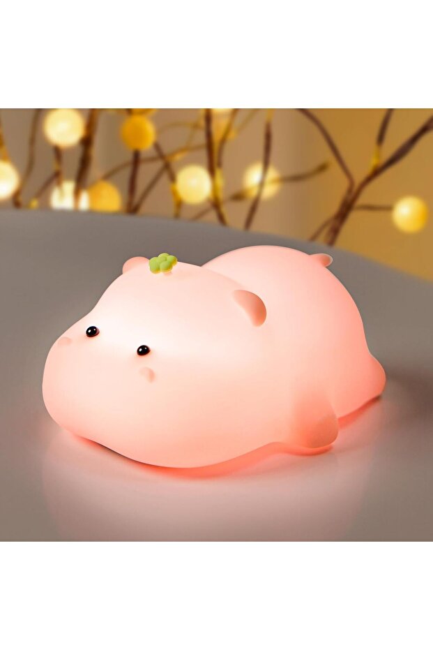 Hippo Night Light - Silicone Dimmable Portable Night Lamp for Kids