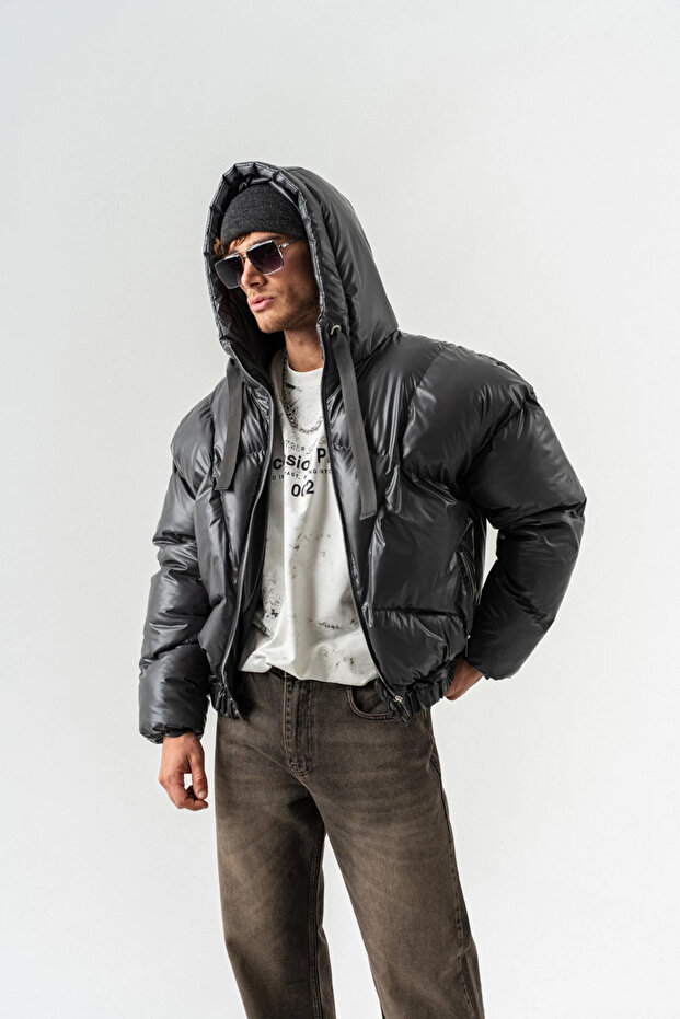 Diamond Belt Bottom Attachment Detailed Hooded Coat