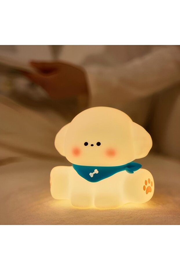 Dog Night Light - Puppy Silicone Dimmable Bedside Lamp for Kids