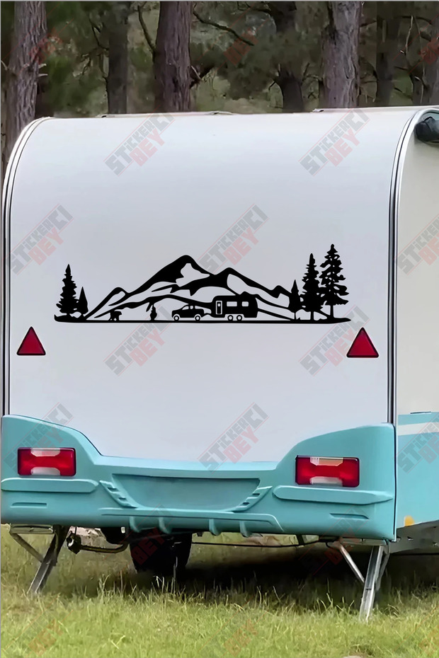 Mountain Visual Caravan Sticker Coating