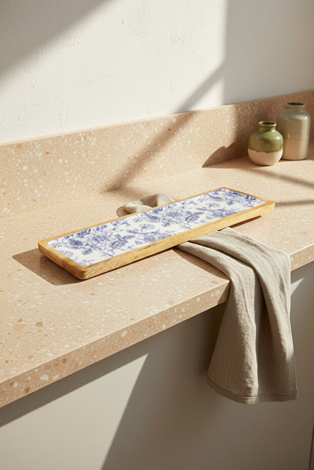 Gura Rectangular Tray Rose Large - 1