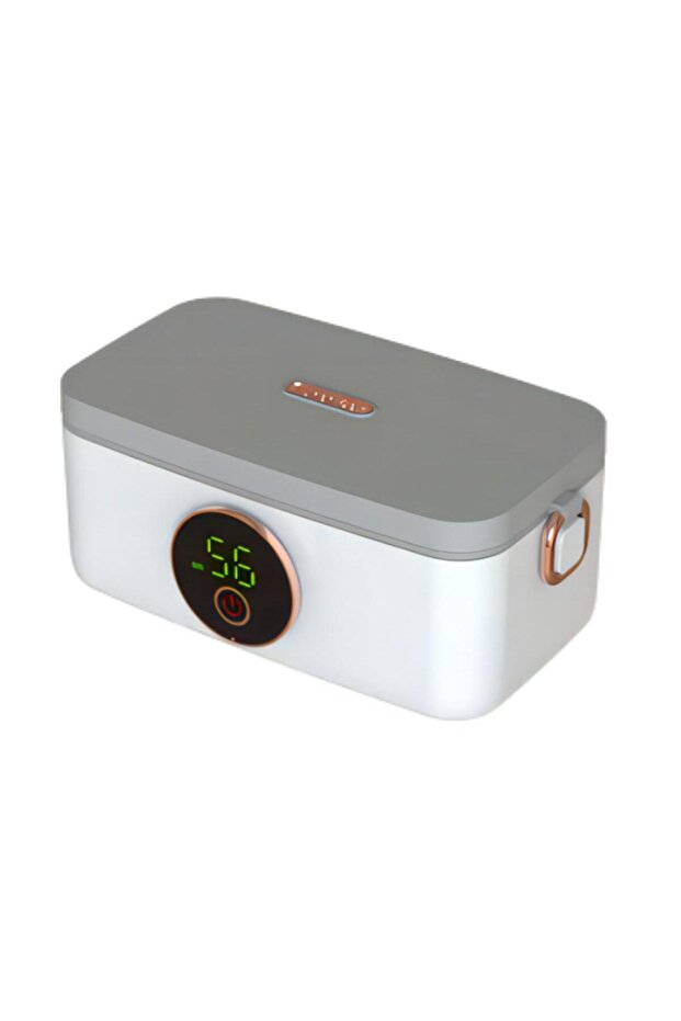 Rechargeable Electric Heated Lunch Box with Digital Display, 1000ml, Portable & Leak-Resistant