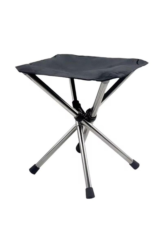 Portable Stainless Steel Telescopic Folding Stool, Lightweight Outdoor Camping & Fishing Chair