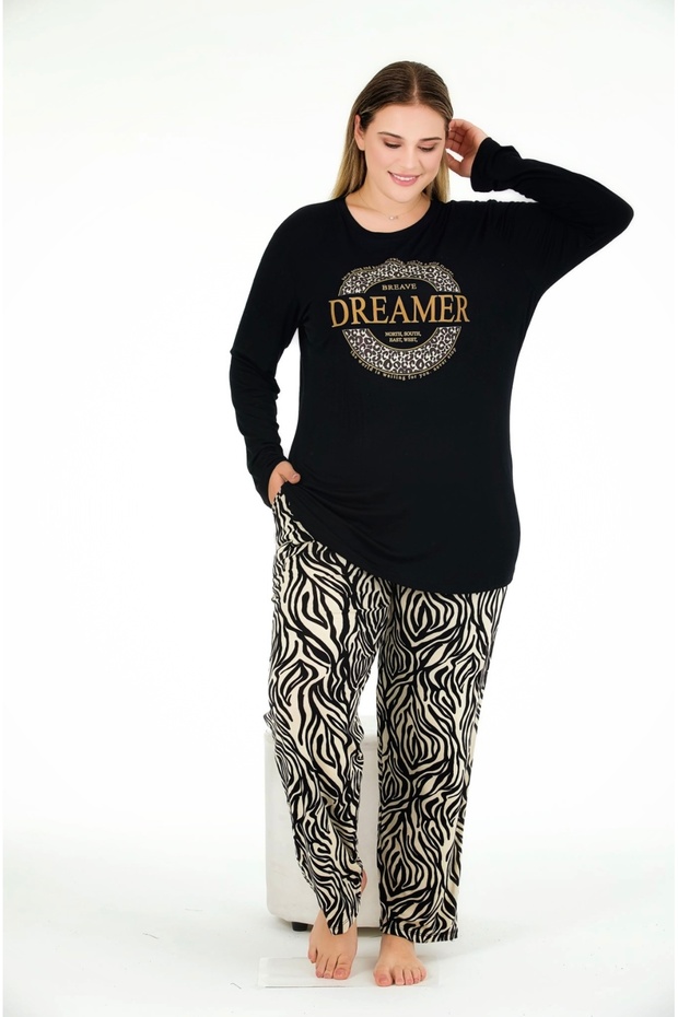 Plus Size Patterned Women's Set 2030