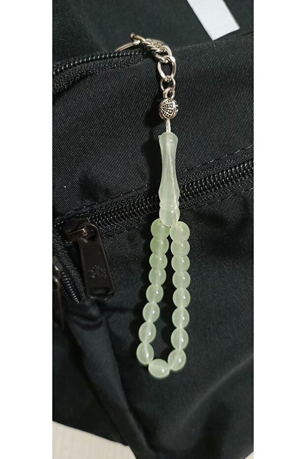 Mini Keychain with Cat's Eye Rosary Design That Glows in the Dark