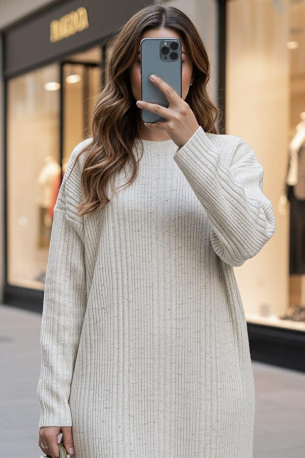 Uzun Triko Elbise - 5