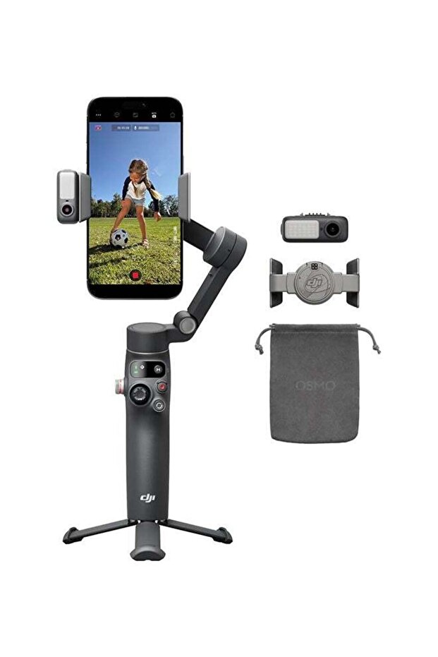 Osmo Mobile 8 Gimbal Stabilizer for Phone - Native Tracking, 360° Pan, Extension Rod, Grey