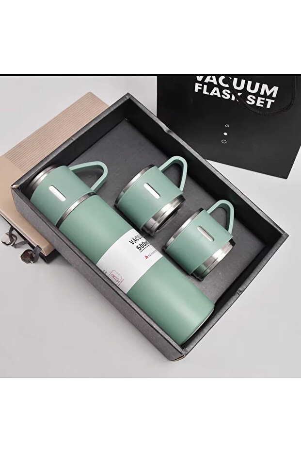 Üçlü Bardak Paslanmaz Çelik Termos Seti - 3