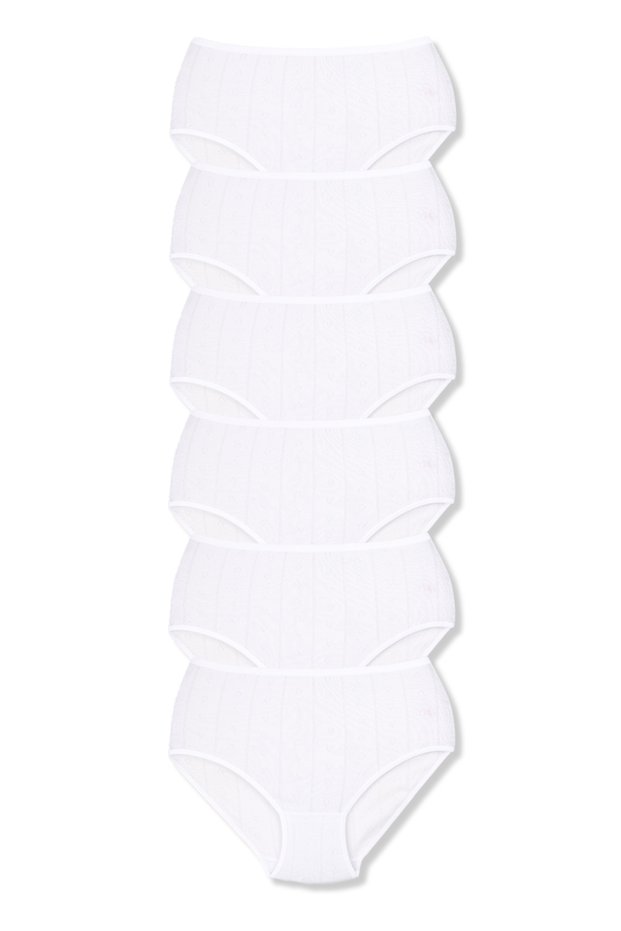 6-Pack of Women's High-Waisted Cotton Briefs with Heart Patterns, Women's Briefs,