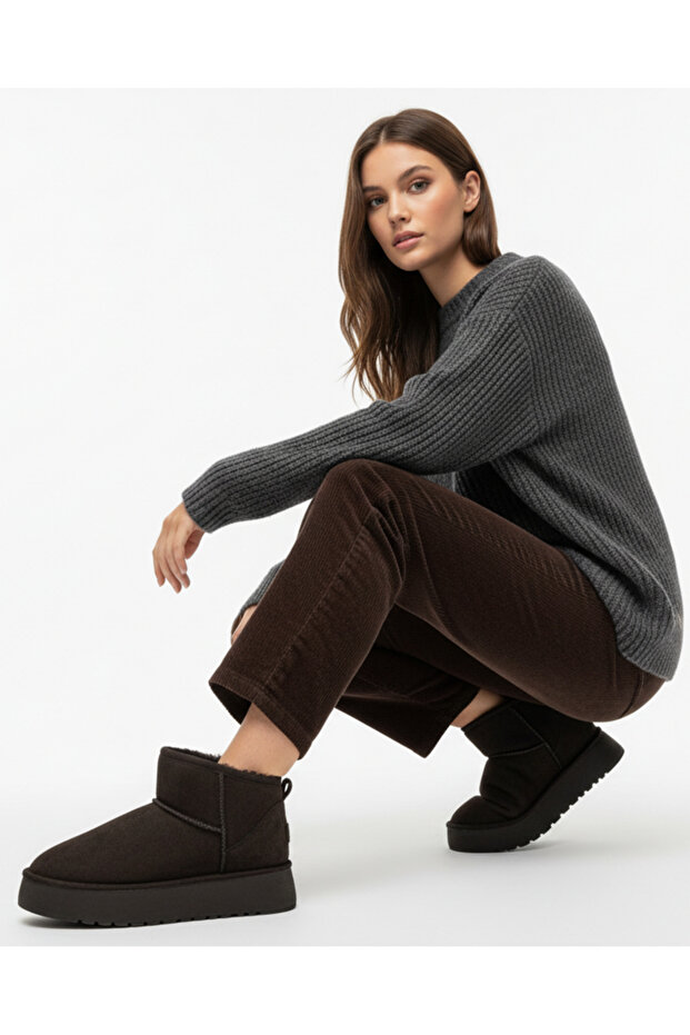 ® I Ottova Cardi Winter Women's Fur Lined High Sole Boots