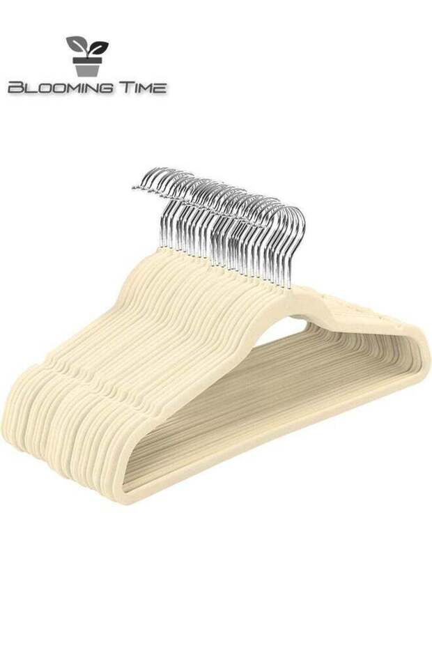 100 Velvet Non Slip Coat Hanger Set White