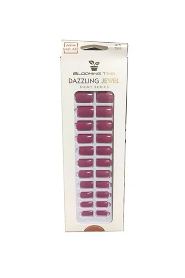 24-Piece Full Cover Press-On False Nail Tips - Red