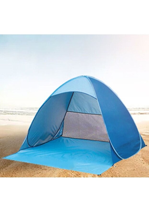 2 People Outdoor Beach Tent Set Automatic Pop Up Foldable Sunshade