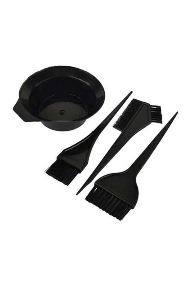 4-Piece Hair Dye Bowl And Brush Set Black