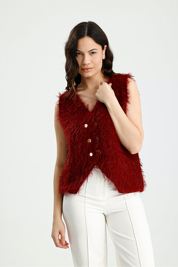 سترة منتفخة بأزرار وذات لحية طويلة - 2