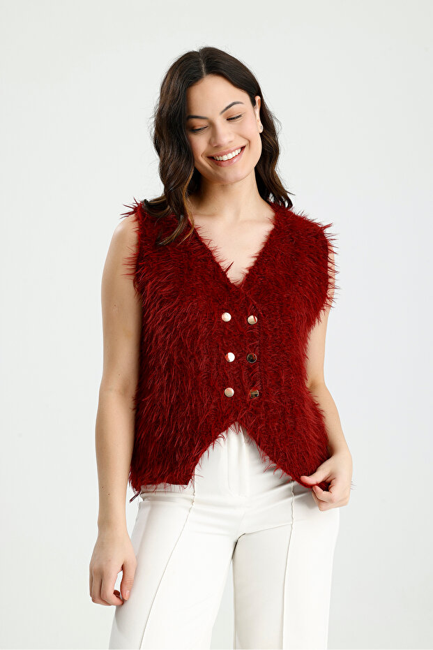 سترة منتفخة بأزرار وذات لحية طويلة - 1