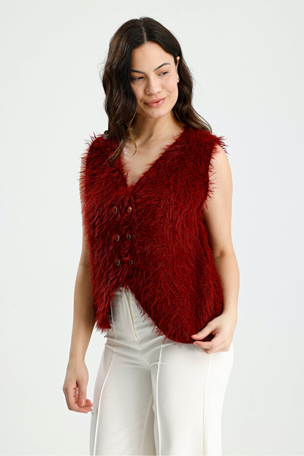 سترة منتفخة بأزرار وذات لحية طويلة - 5