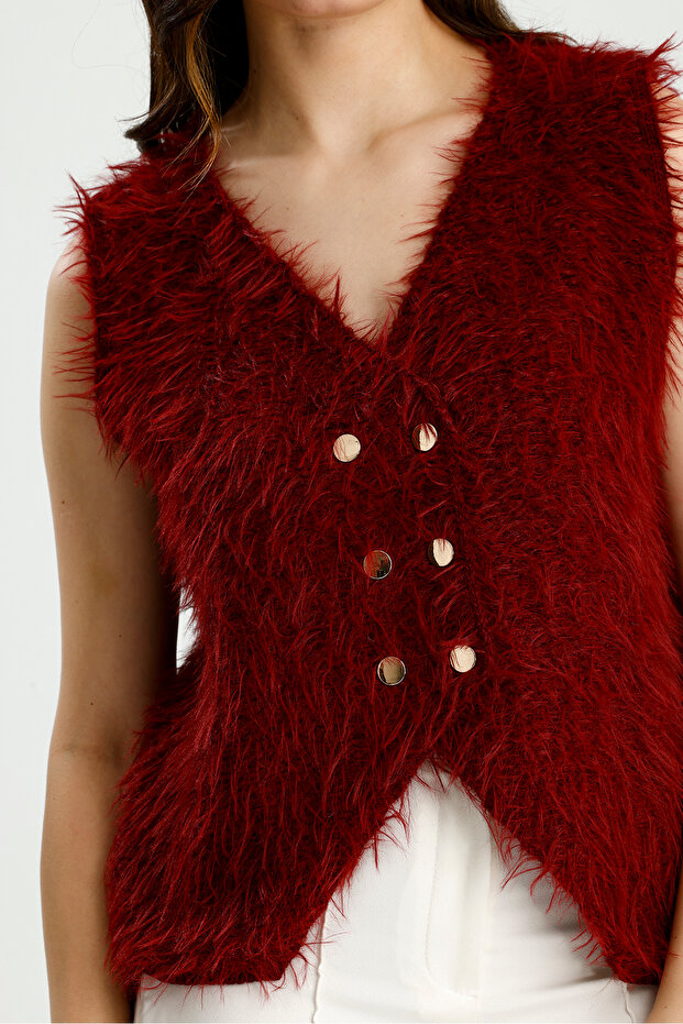 سترة منتفخة بأزرار وذات لحية طويلة - 4