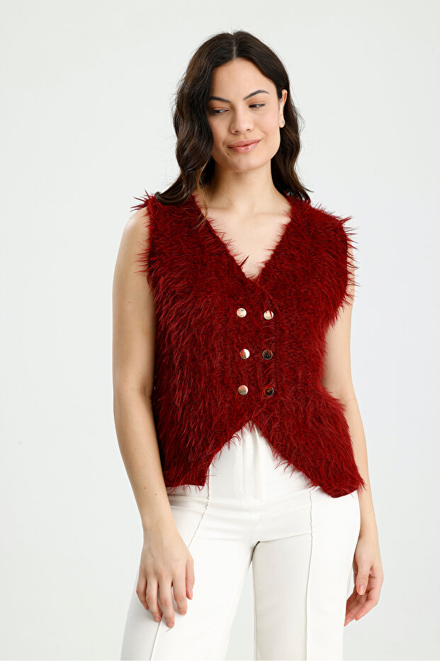 سترة منتفخة بأزرار وذات لحية طويلة - 8