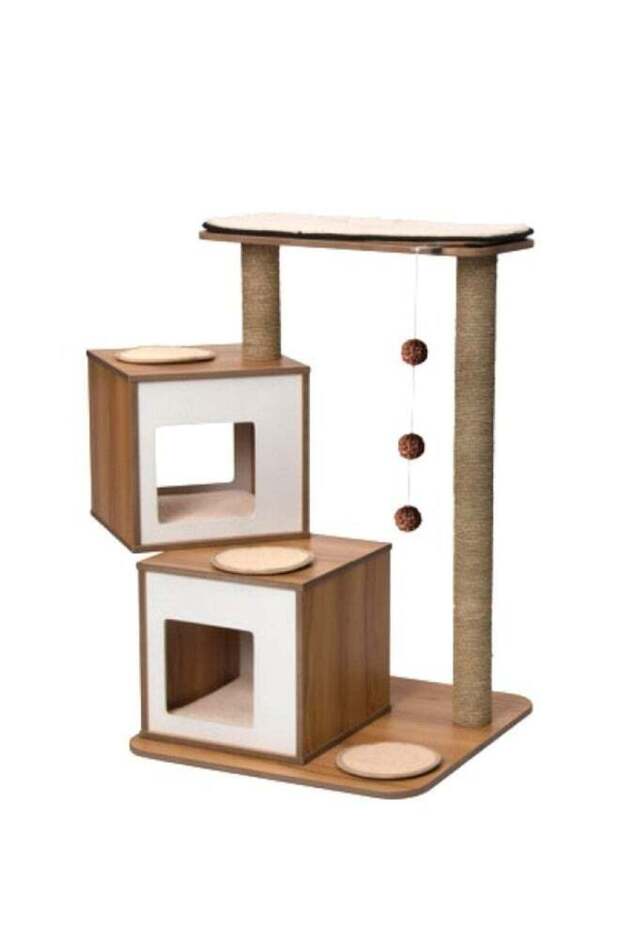 Premium Cat Furniture V Double Walnut