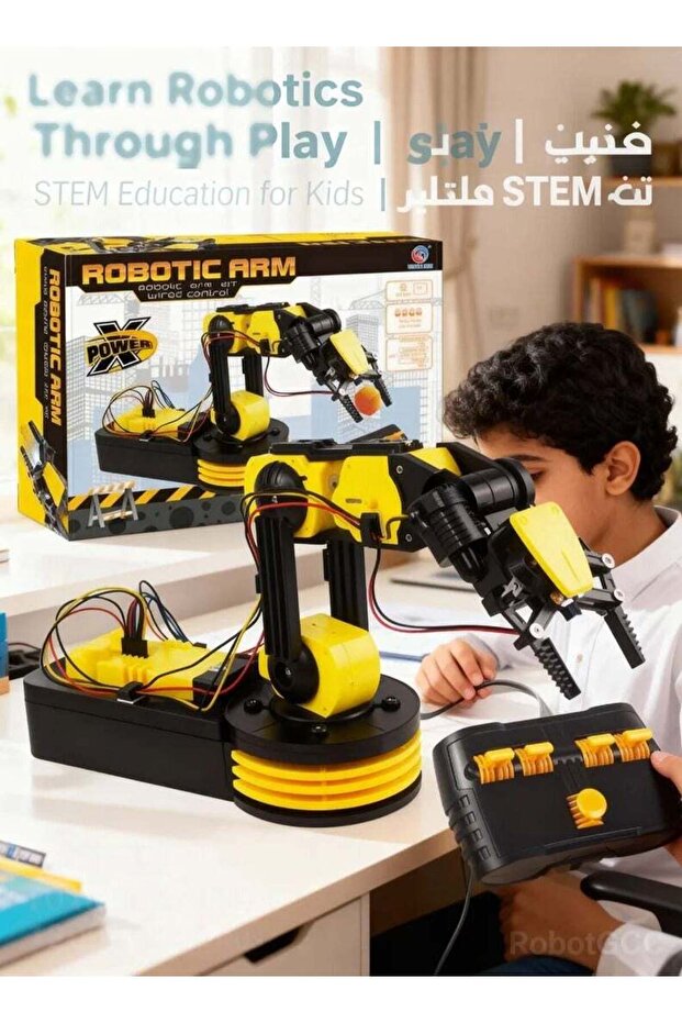 robotgcc 6DOF Robotic Arm Kit — Programmable Servo Arm with Graphical Coding & Remote Control (STE - 1