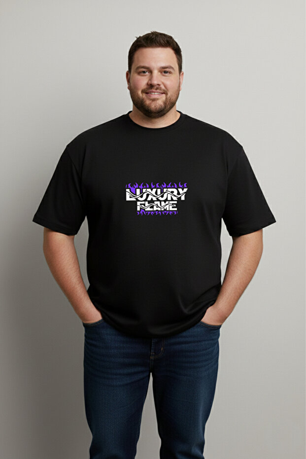 تي شيرت مقاس كبير 5XL | تيشيرت مريح مصنوع من القطن بنسبة 100% FLAME مطبوع