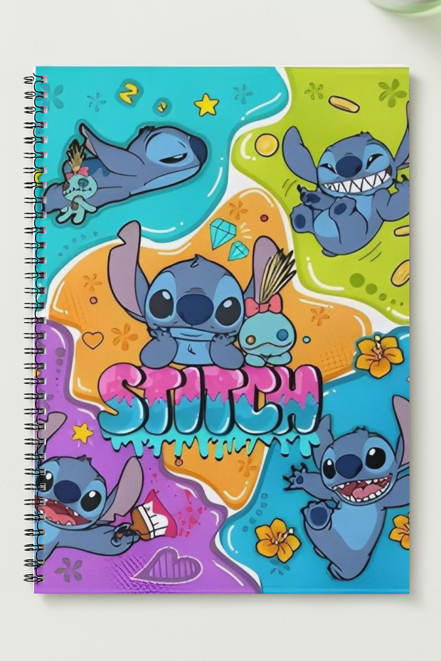 دفتر ملاحظات STITCH A5 بغلاف معدني حلزوني من الورق المقوى غير المسطر