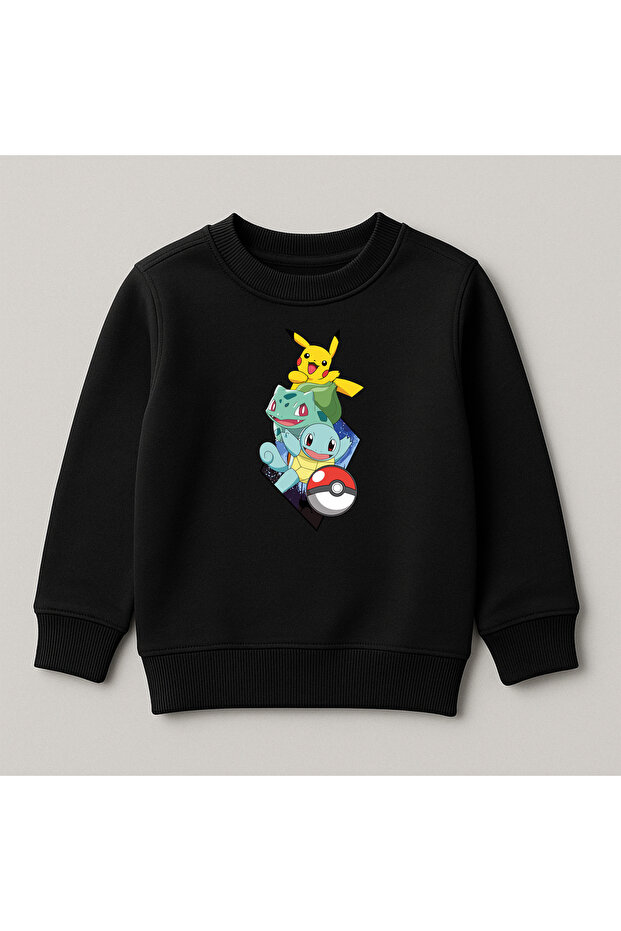 Pokemon Printed Crew Neck 100% Cotton Kids Sweatshirt