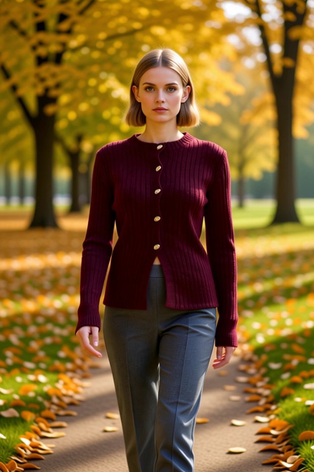 Women's Button Detailed Soft Textured Corded Fabric Knitted Slit Detailed Sweater Cardigan Comfortable and Stylish