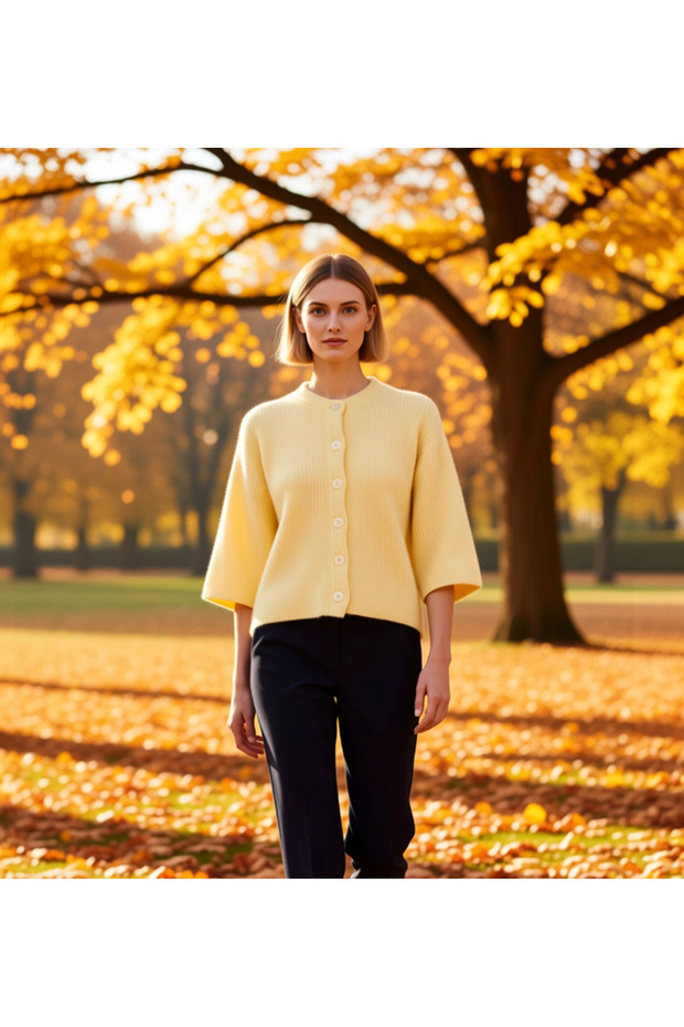 Women's Loose Fit Soft Textured Short Sleeve Knit Cardigan Daily Must-Have Sportswear