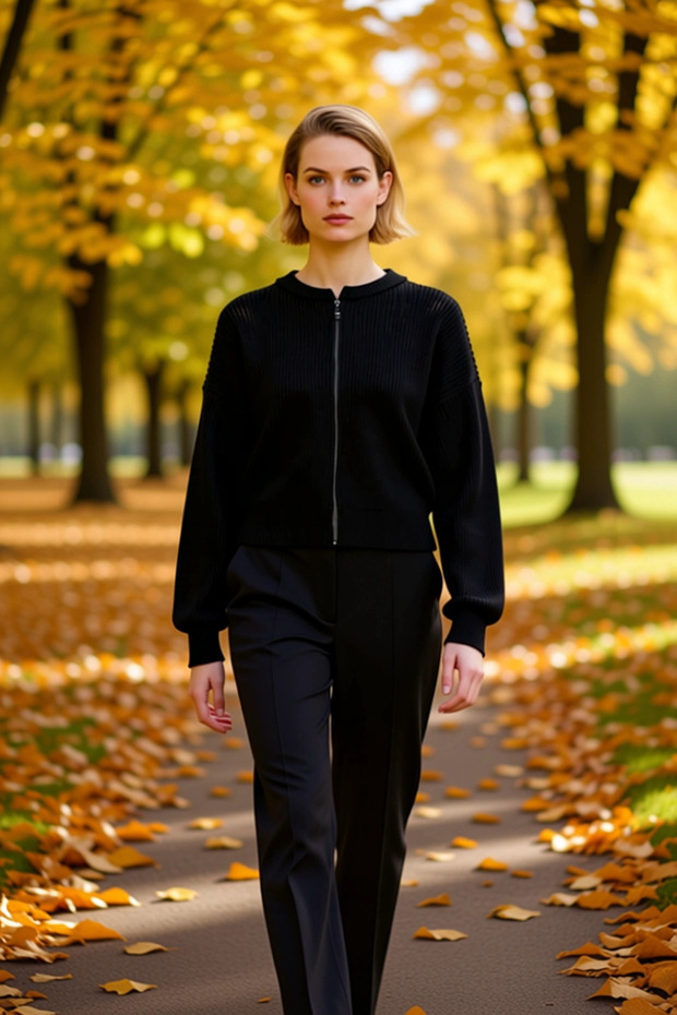 Women's Anthracite Bomber Collar Zippered Knitwear Cardigan Functional Durable Quality Comfortable Stylish