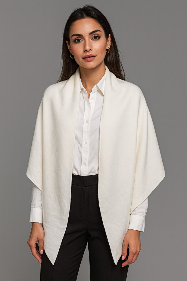 Tek Renk Triko Üçgen Şal - 2