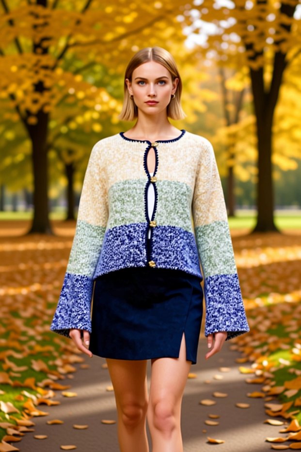 Women's Button Detailed Crop Soft Textured Color Block Long Sleeve Knitwear Cardigan Modern Stylish Design