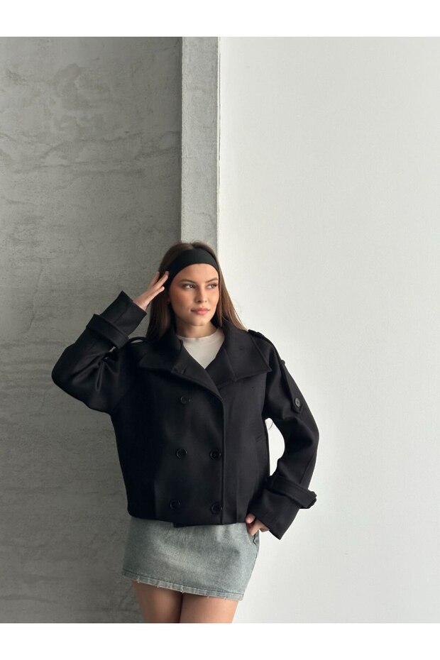 Women's Premium Mock Neck Cashmere Short Jacket
