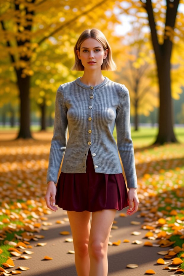 Women's Body-Fitting Corded Fabric Textured Crew Neck Long Sleeve Buttoned Casual Knitted Sweater Cardigan