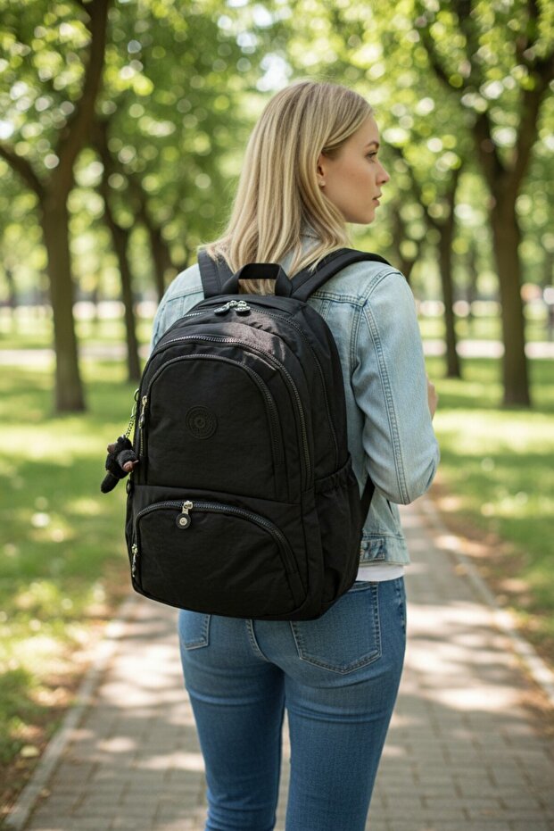 Unisex Backpack Crinkle Waterproof Fabric Large Size Middle School High School University 203
