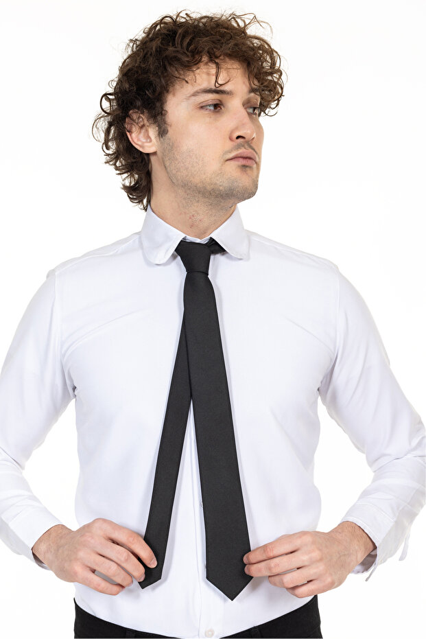 ربطة عنق رجالية رفيعة من نوع دوبي، ربطة عنق للنادل، زي عمل - 6