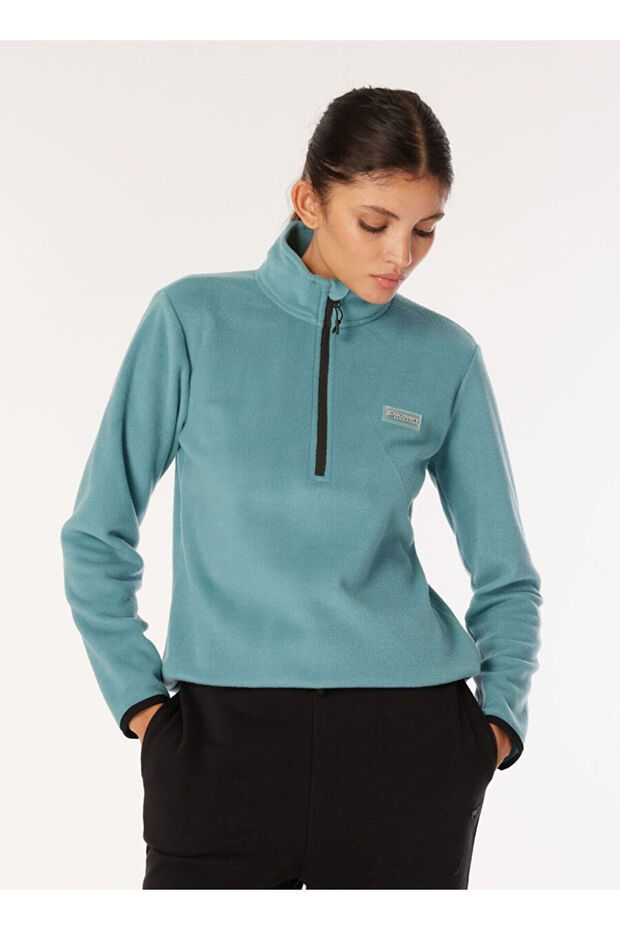 Mint Kadın Dik Yaka Basic Polar Sweatshırt D4WL-SWT3929 - 1