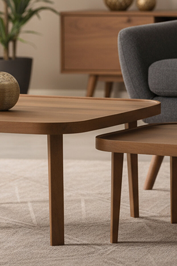 Pera Orta Sehpa İkili Set Meşe - 4