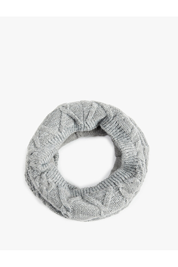 Wool Blend Neck Collar with Hair Braid Detail