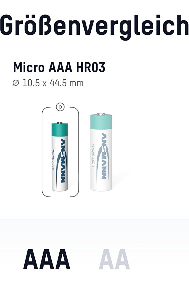 بطارية قابلة للشحن AAA سعة 800 مللي أمبير - 3