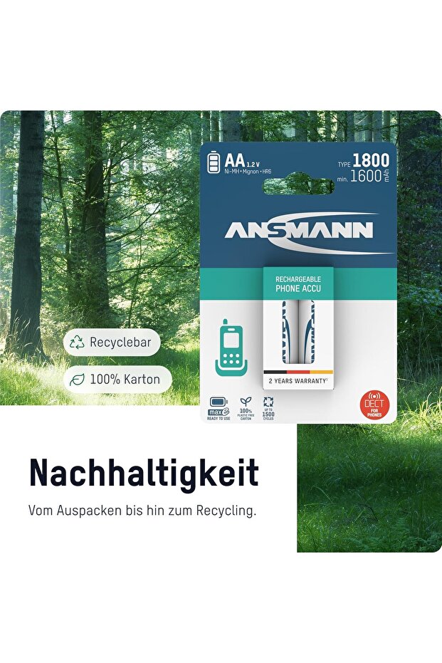 بطارية قابلة للشحن AAA سعة 800 مللي أمبير - 4