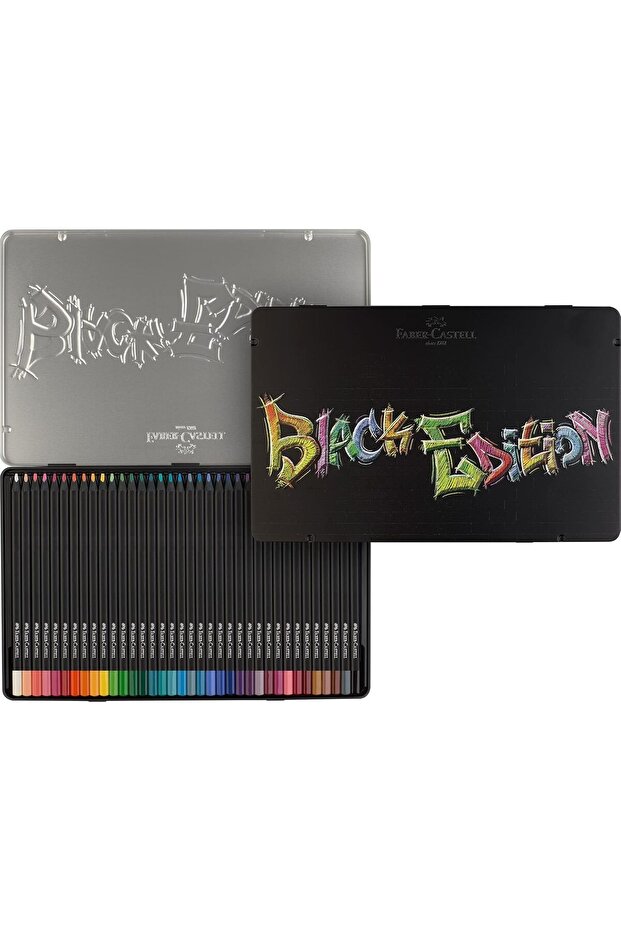 Wooden Crayons - Black Edition - Metal Case - 36 Colors - 1