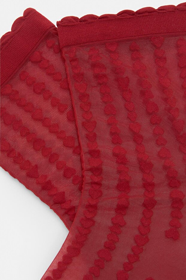 Kalp desenli çorap - 4