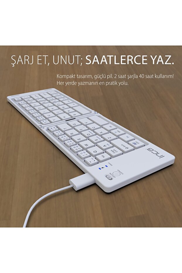 IBK-580BT Katlanabilir Bluetooth Klavye | Sessiz 67 Tuş Mini Taşınabilir iOS/Android/Windows Uyumlu - 4