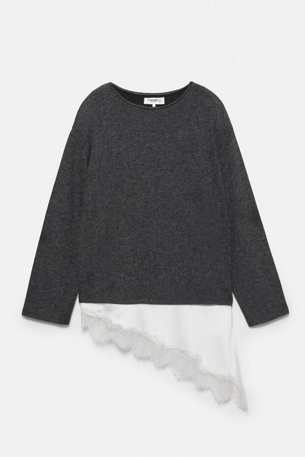 Dantel detaylı t-shirt - 6